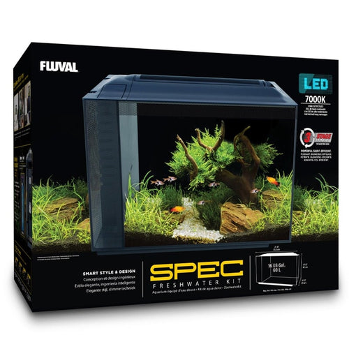Fluval Spec Aquarium Kit, 16 US Gal / 60 L, Black