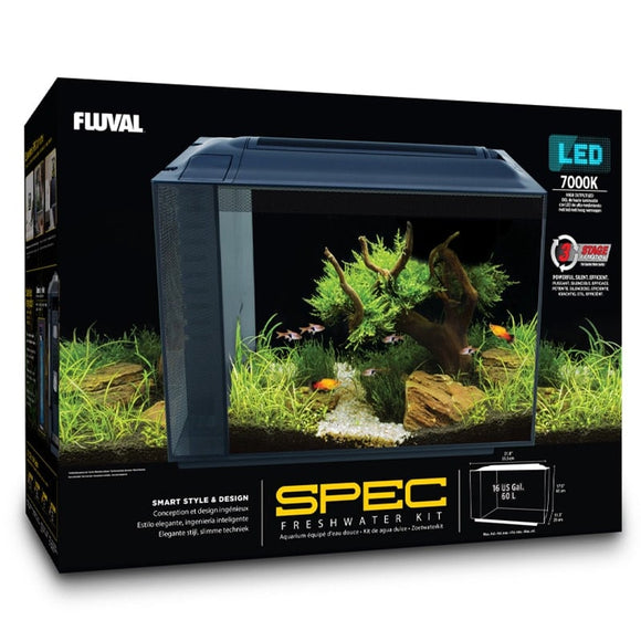 Fluval Spec Aquarium Kit, 16 US Gal / 60 L, Black